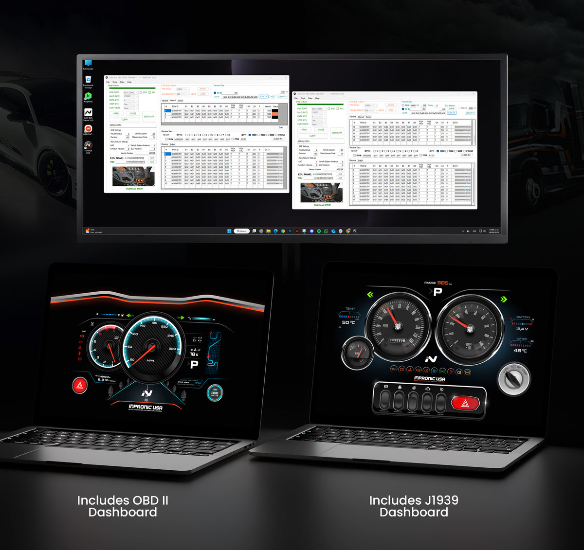 CAN-BUS Trainer KIT PRO | J1939, OBD2 & CANopen Simulator – INPRONIC USA